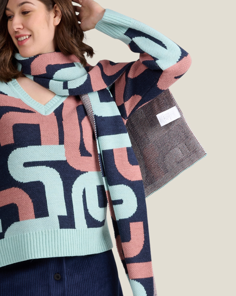 ECHARPE CALIGRAPHIE MARINE