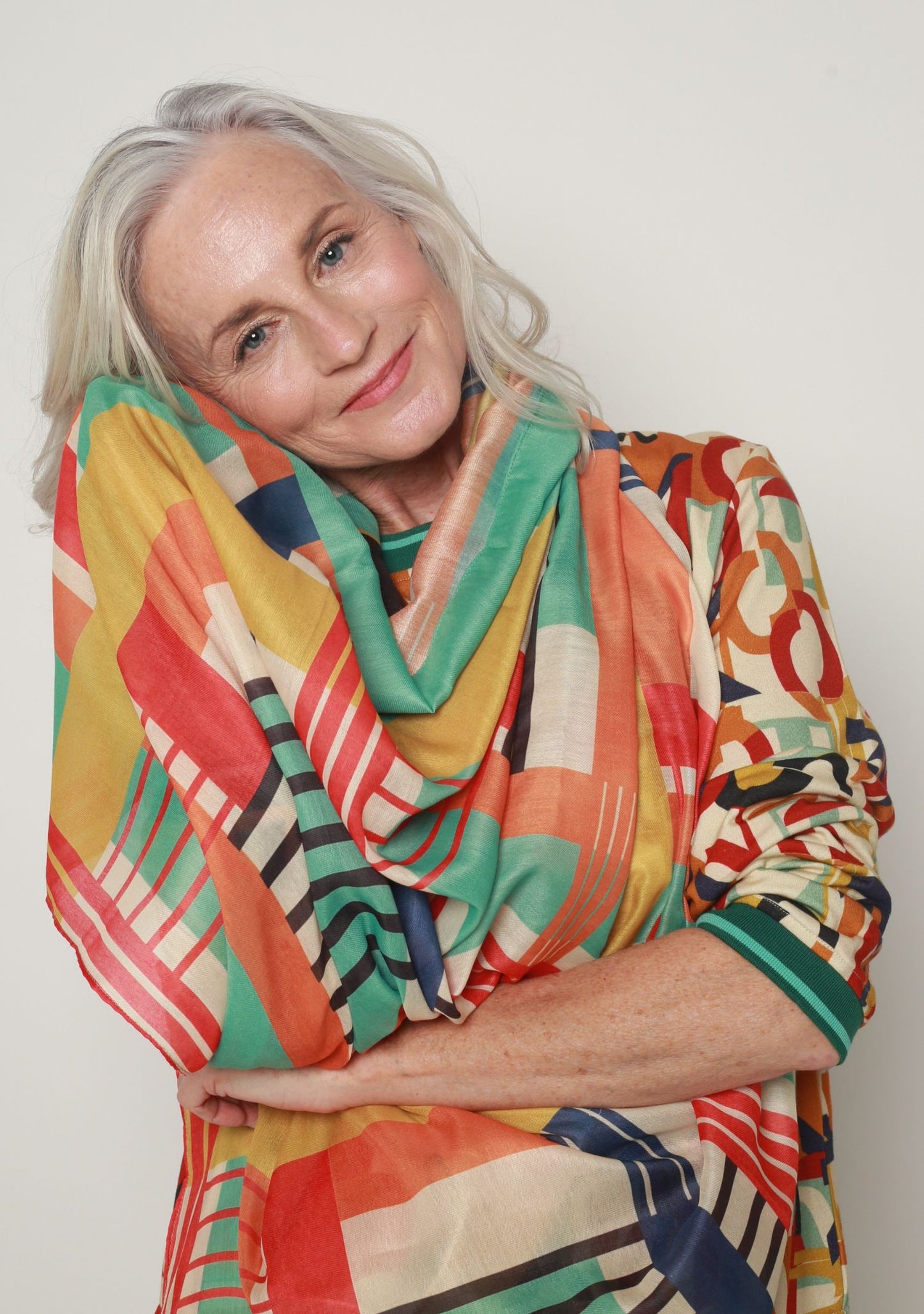 FOULARD FIVER ALPHABET ECRU