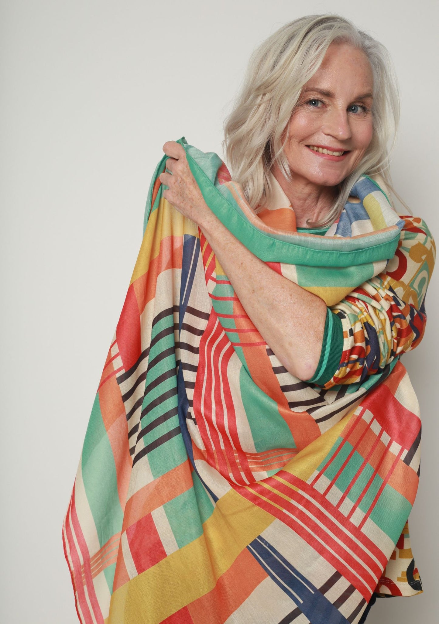 FOULARD FIVER ALPHABET ECRU