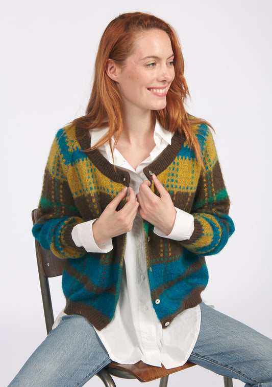 VESTE GAUTIER TARTAN BLEU