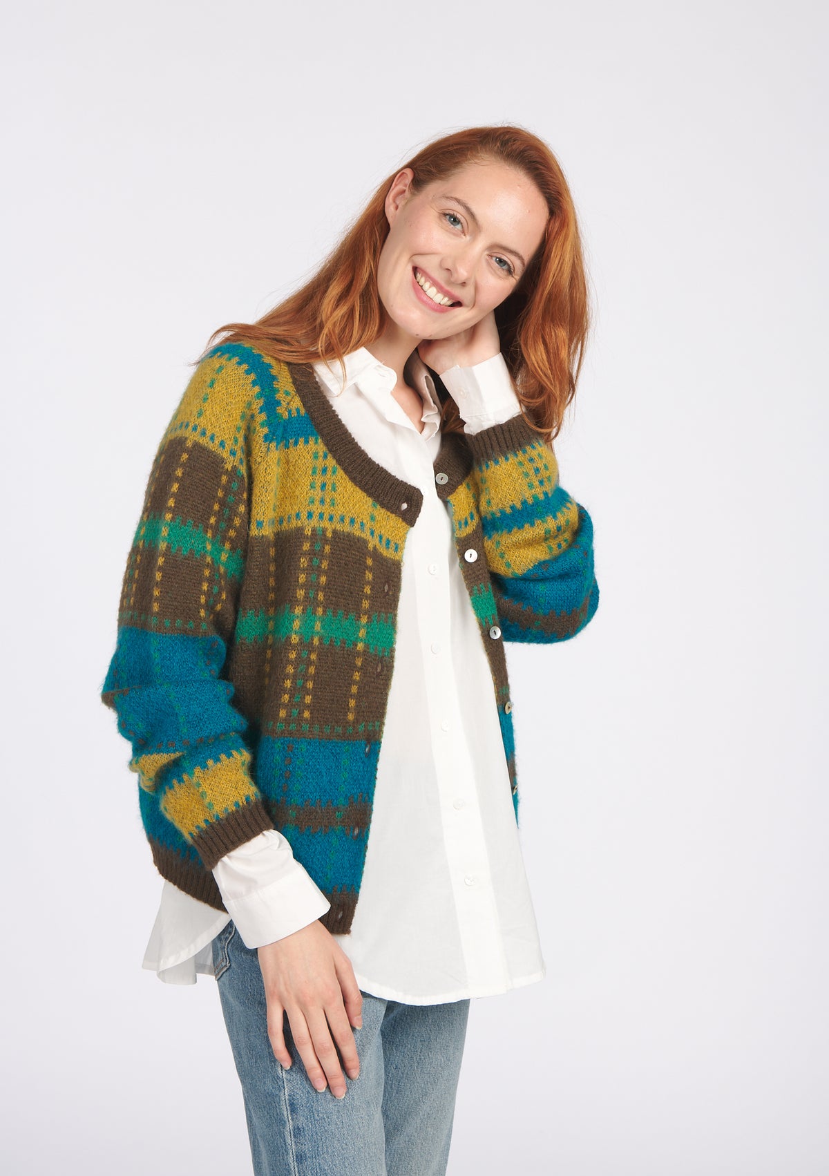 VESTE GAUTIER TARTAN BLEU
