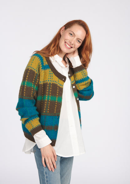 VESTE GAUTIER TARTAN BLEU