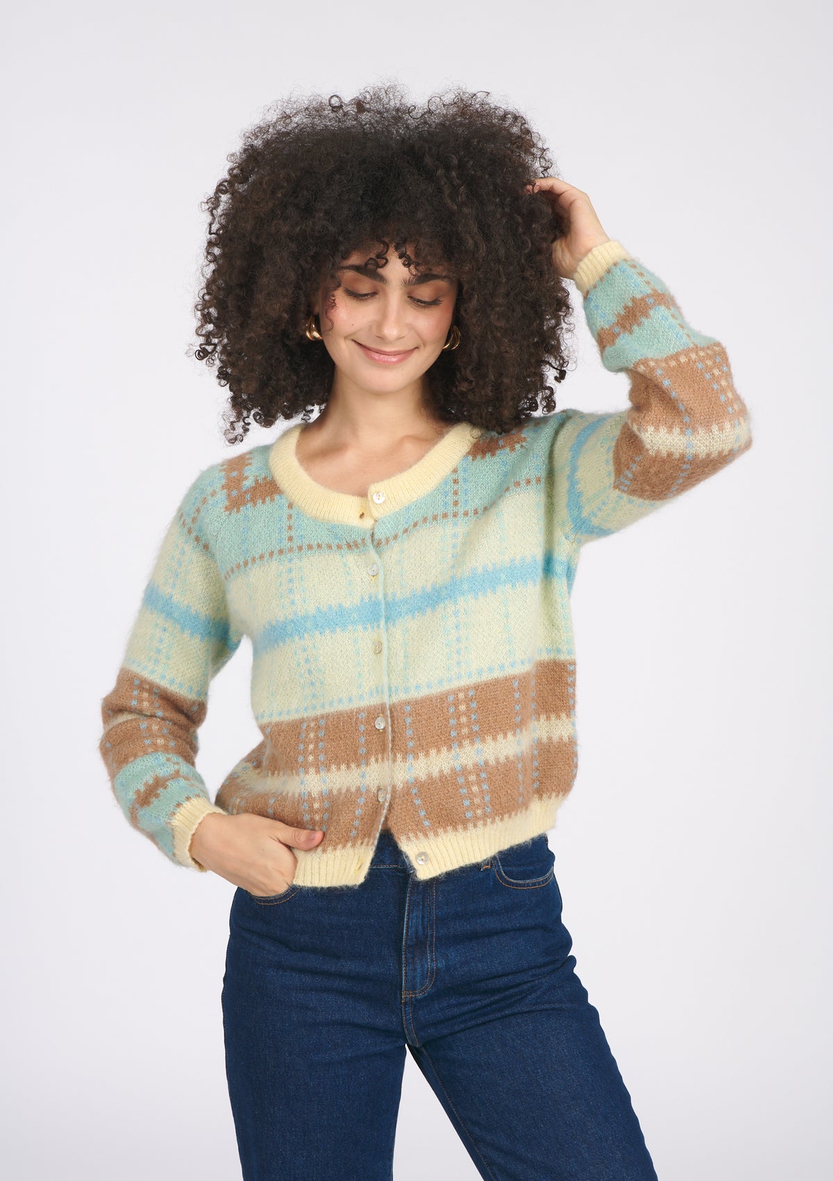 VESTE GAUTIER TARTAN BEIGE