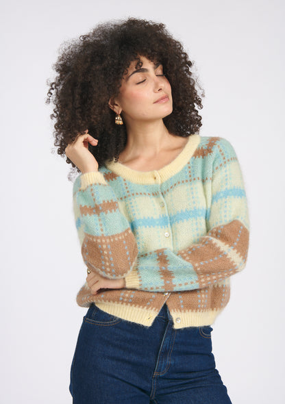 VESTE GAUTIER TARTAN BEIGE