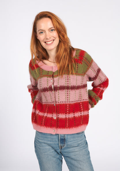 VESTE GAUTIER TARTAN ROSE