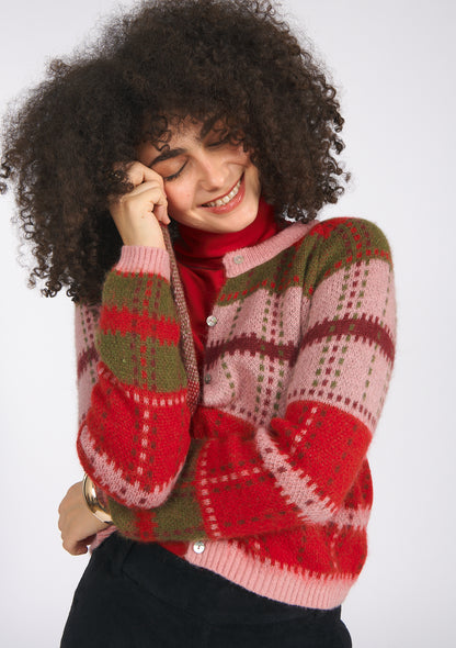 VESTE GAUTIER TARTAN ROSE