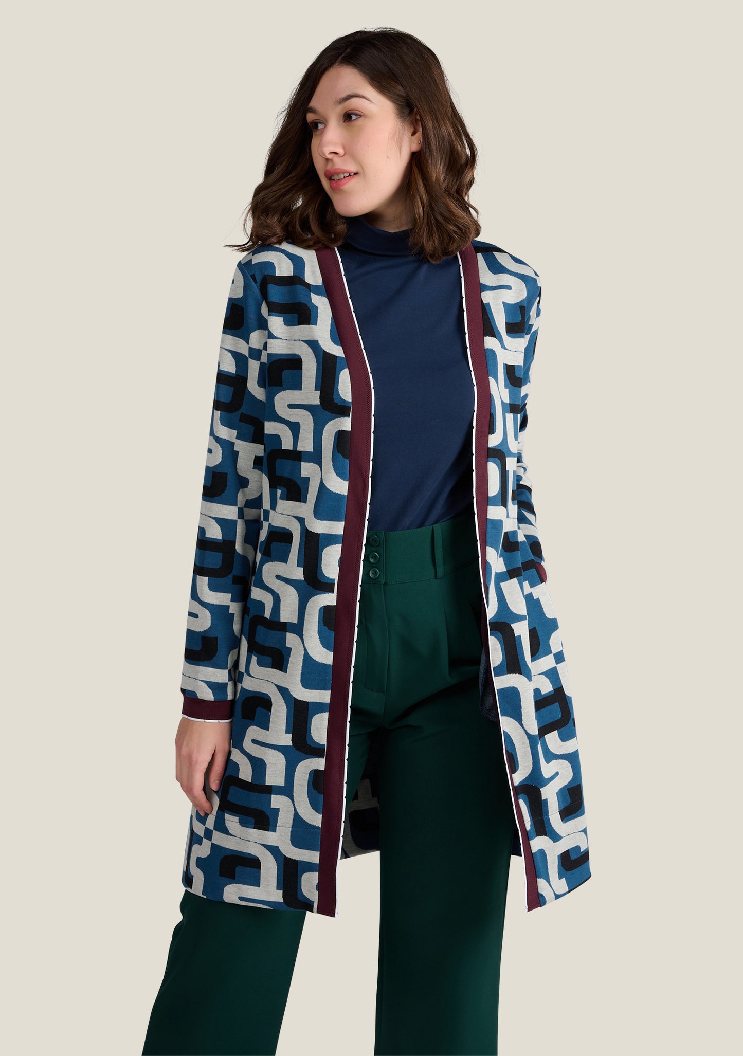 GILET GILON CALIGRAPHIE BLEU