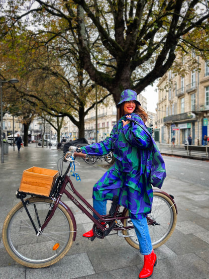 CAPE IMPERMÉABLE CALIGRAPHIE VERT