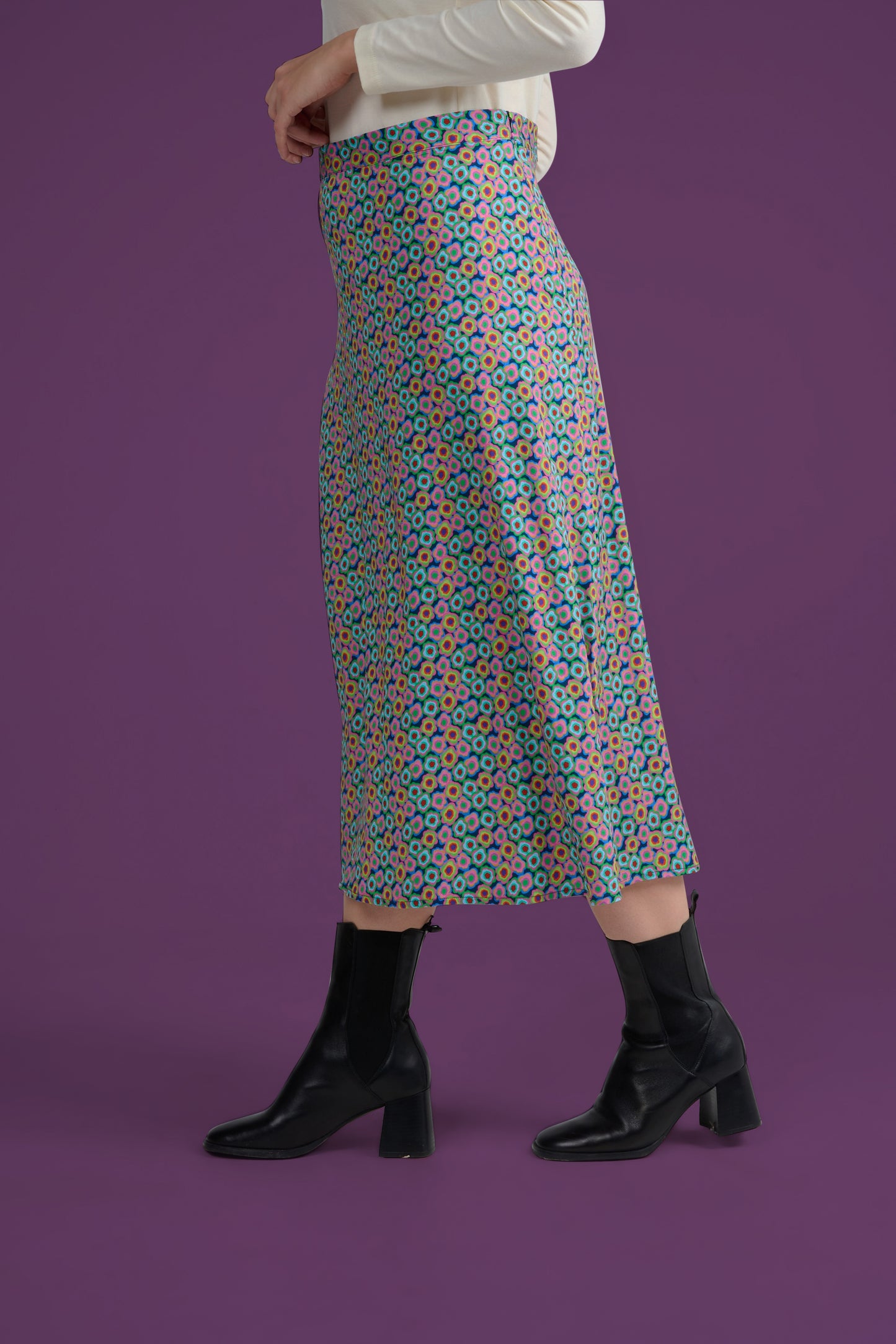 JUPE JINOL FLOWERPOWER MULTICOLORE