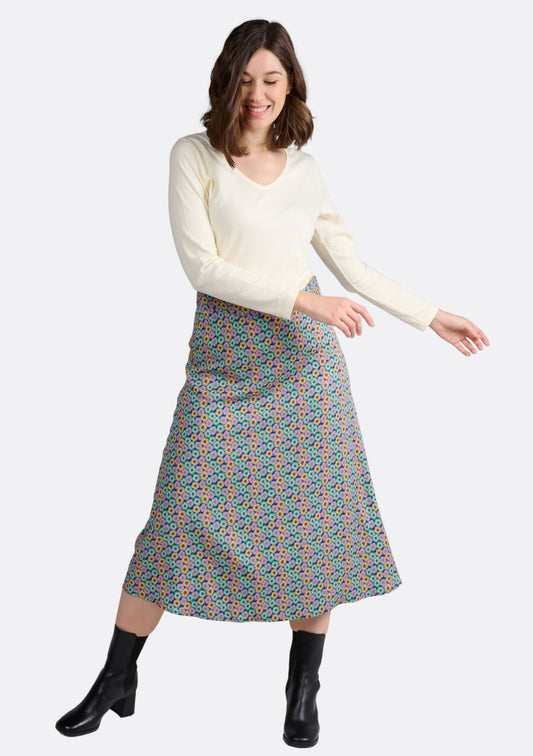 JUPE JINOL FLOWERPOWER MULTICOLORE