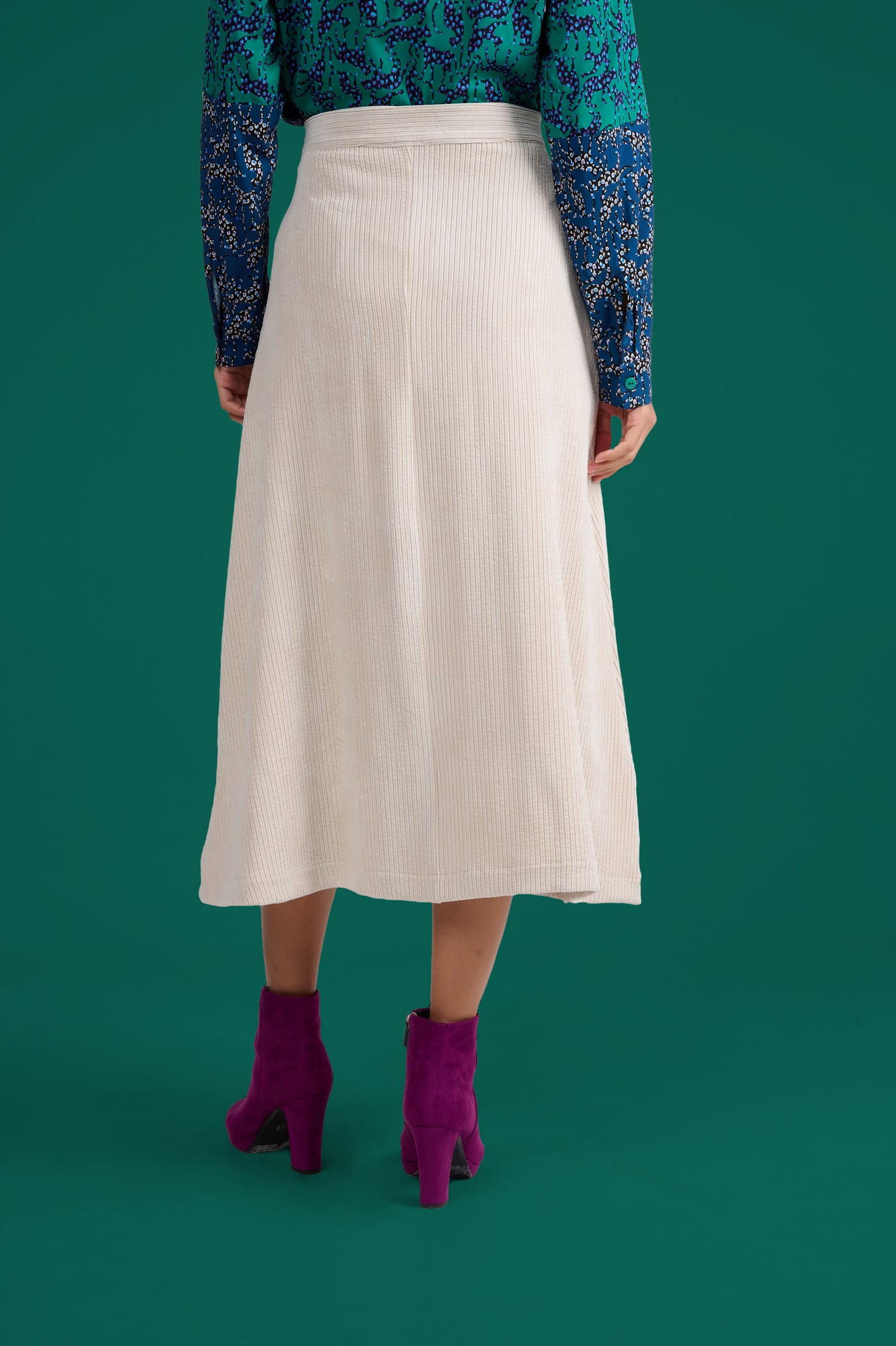 JUPE JINOU VELOURS ECRU