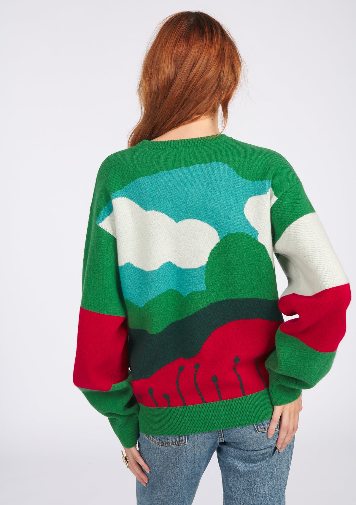 PULL LAURANE PAYSAGE ROUGE