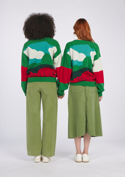 PULL LAURANE PAYSAGE ROUGE