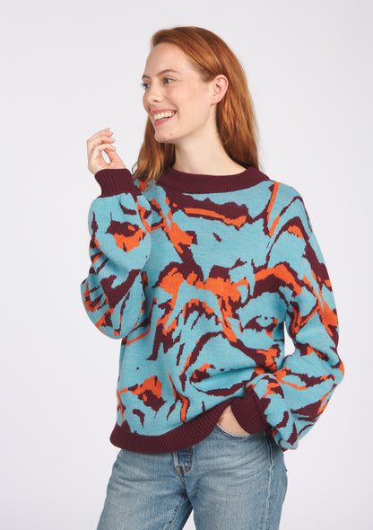 PULL LAURA ONDULATIONS BLEU