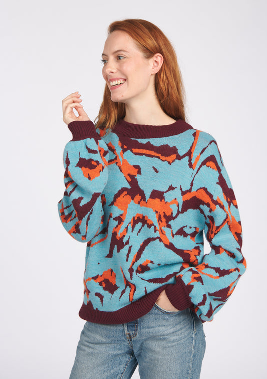 PULL LAURA ONDULATIONS BLEU