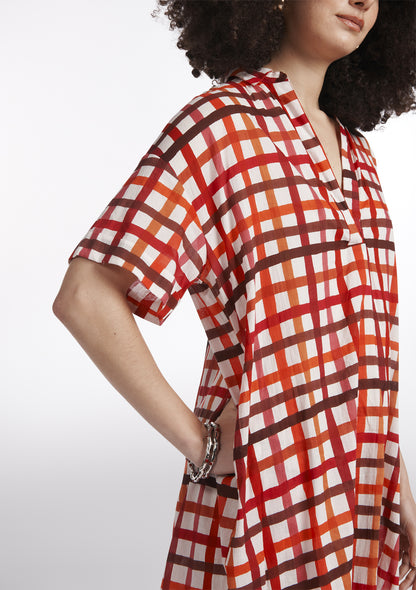 ROBE RUDI DAMIER ROUGE