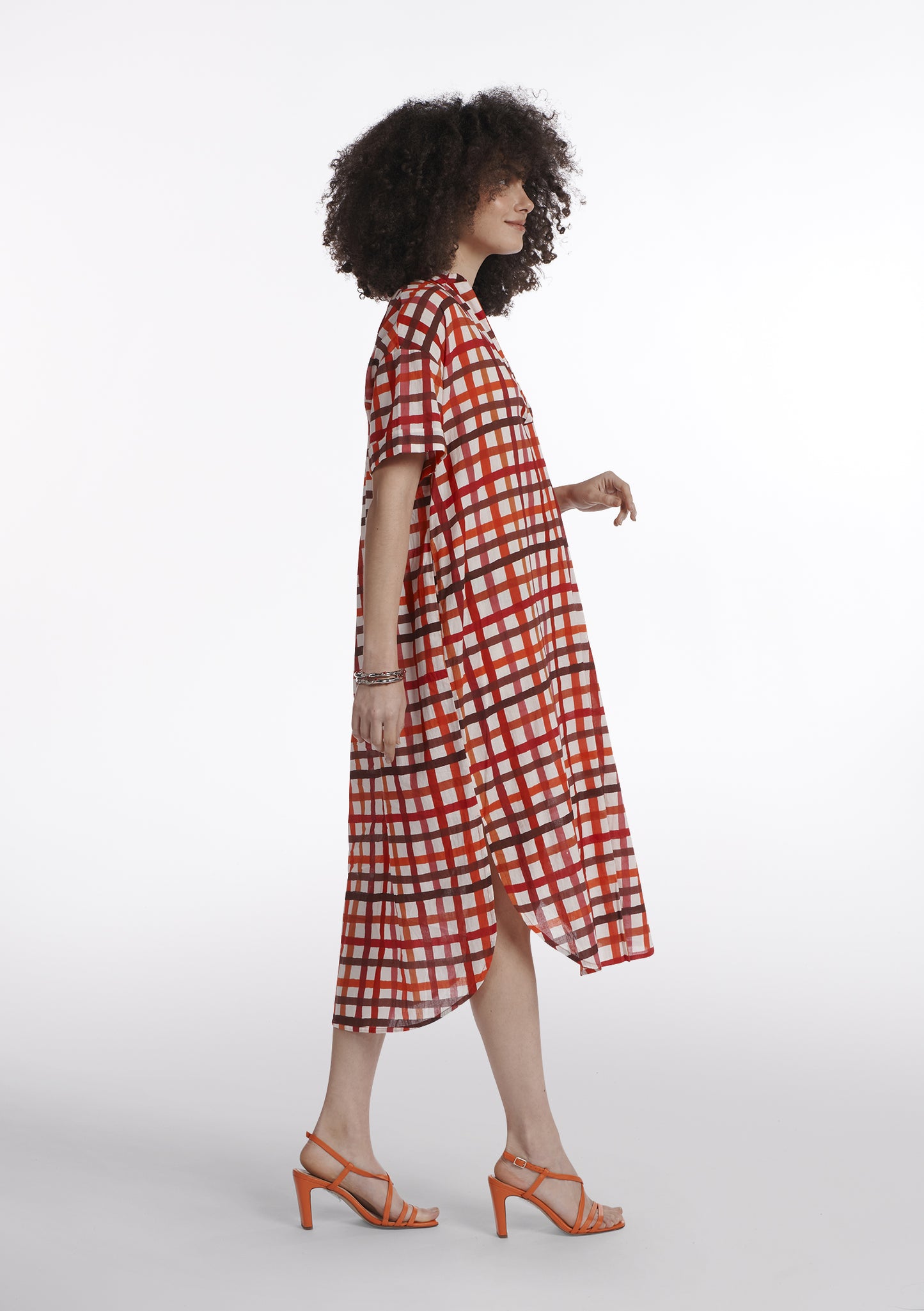 ROBE RUDI DAMIER ROUGE