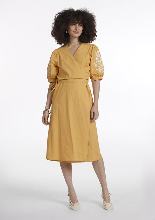 ROBE ROSANA BRODERIE JAUNE