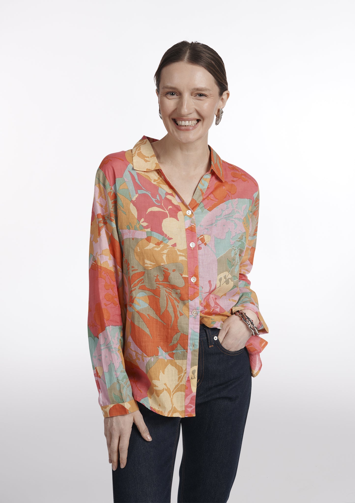 CHEMISE CLASSE FLORE ROSE