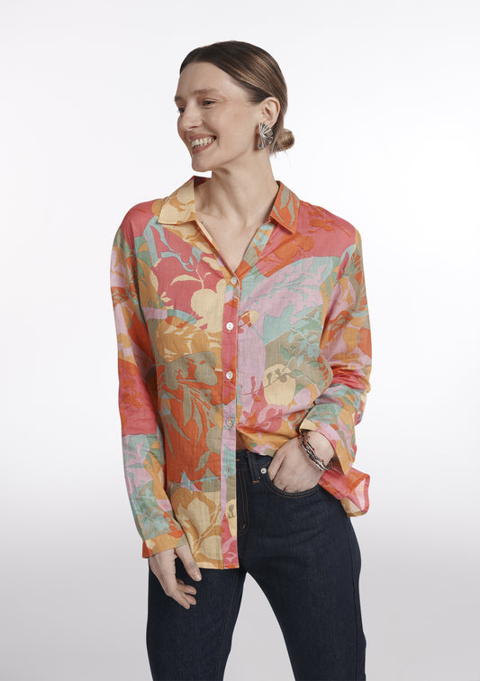 CHEMISE CLASSE FLORE ROSE