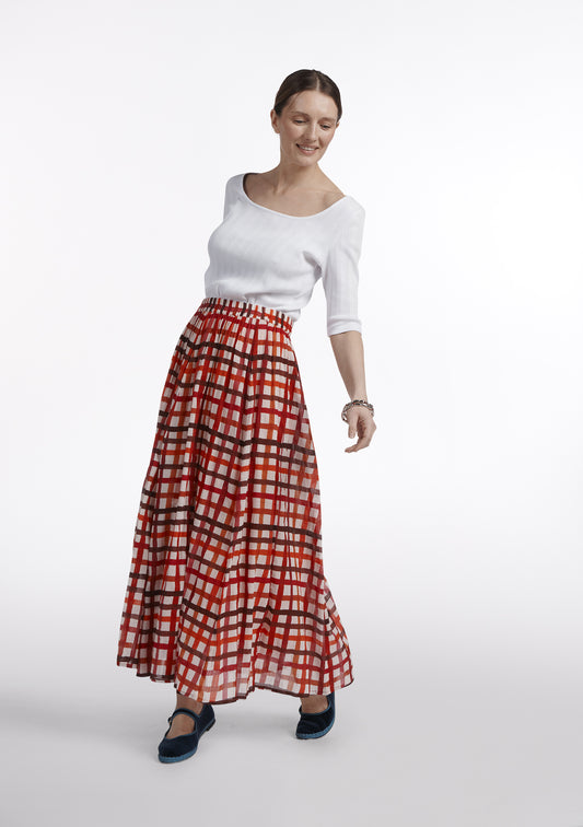 JUPE JULIANE DAMIER ROUGE
