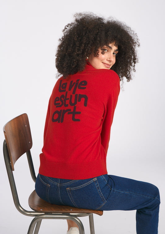 PULL LOUVRE LAVIE ROUGE
