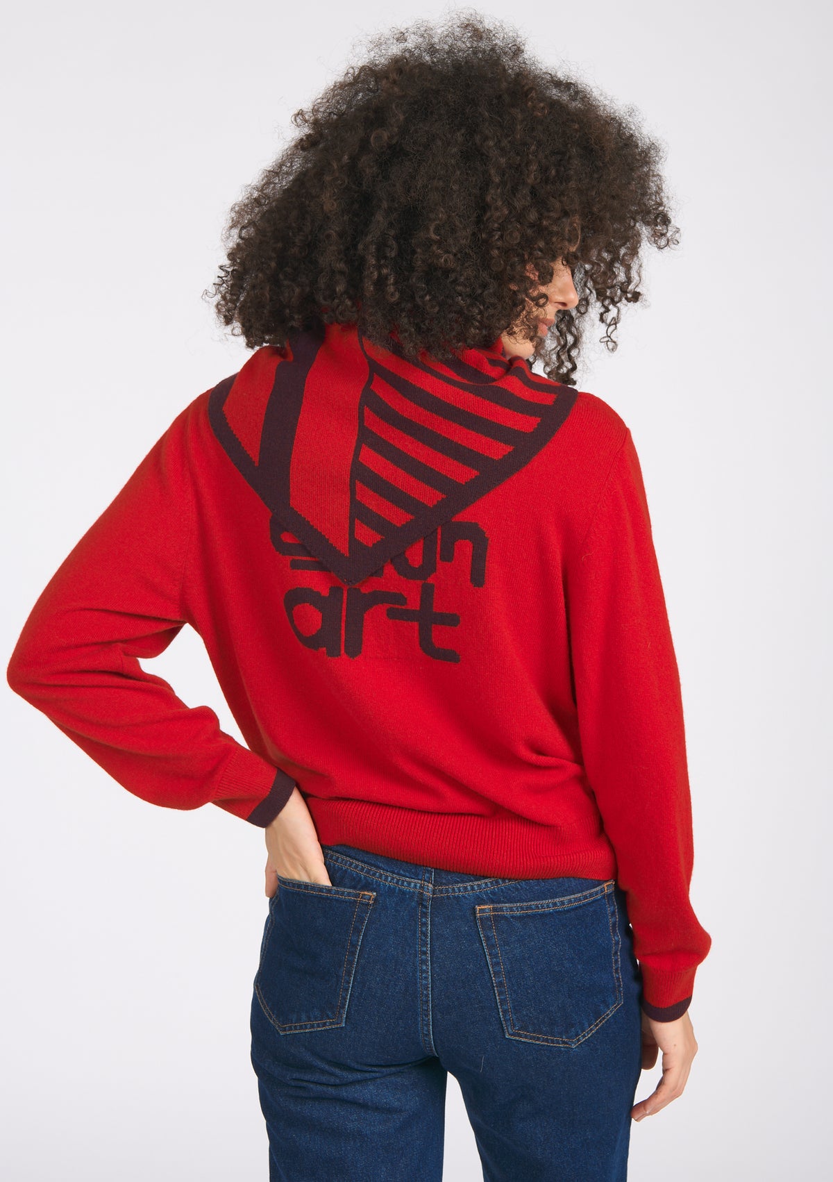 ECHARPE FRIANGLE RAYE ROUGE