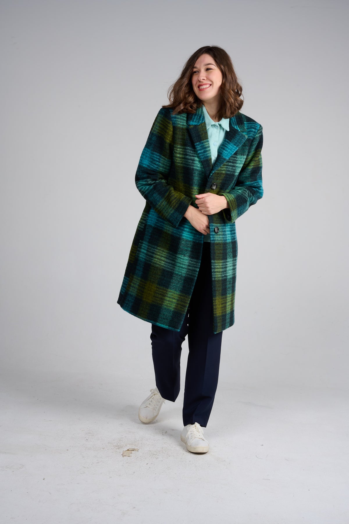 Blouse Talbots M à Carreaux Verts Et Volants - Occasion Très Bon état - Taille Petites