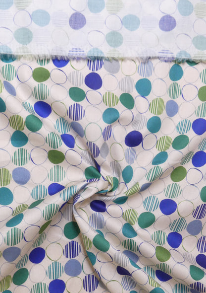 VOILE DE COTON ROND MULTIVERT
