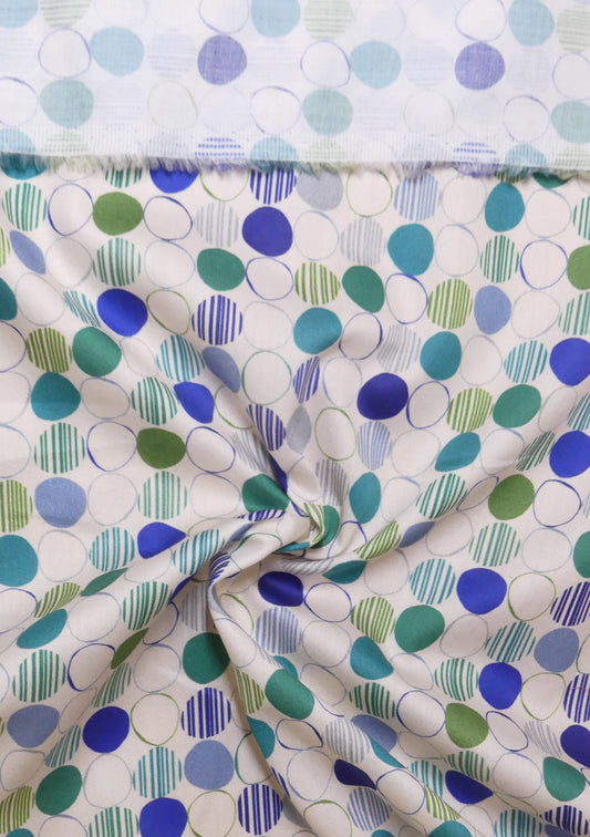 VOILE DE COTON ROND MULTIVERT