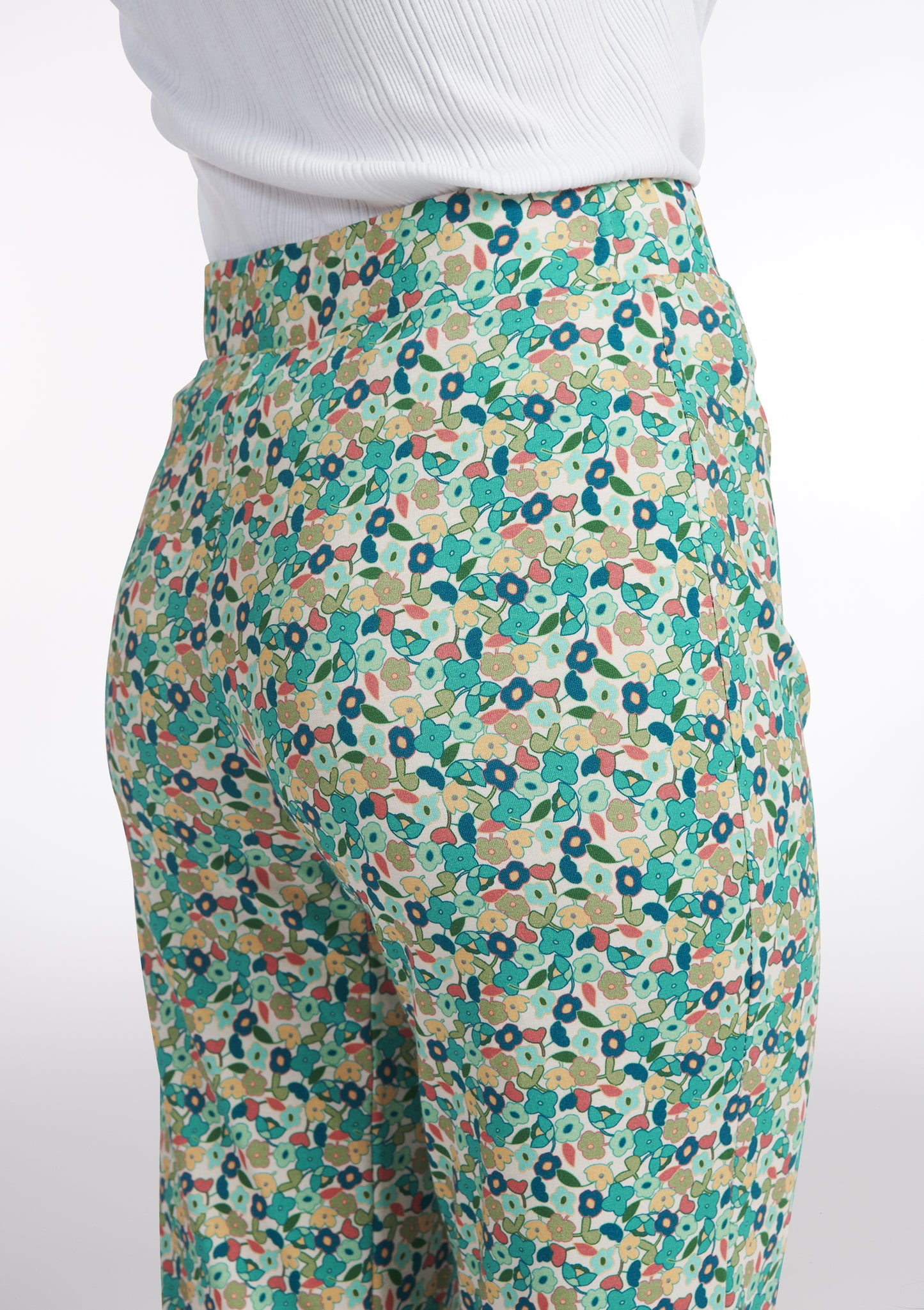 PANTALON PIERROT FLORAISON BLEU