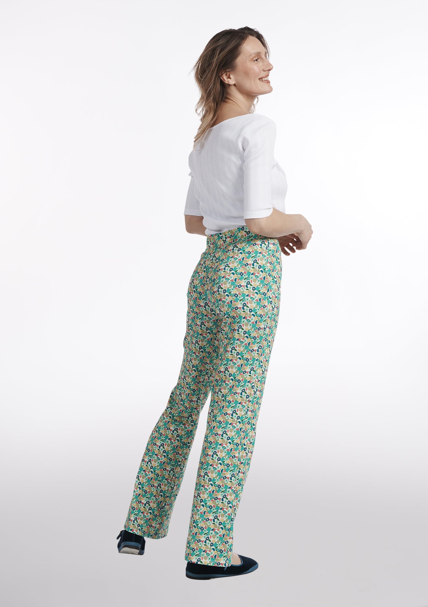PANTALON PIERROT FLORAISON BLEU