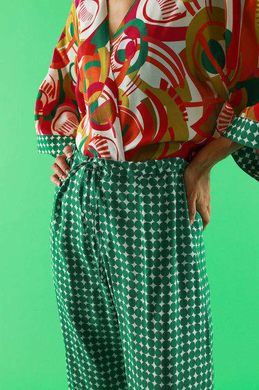 PANTALON PARGE ROND VERT