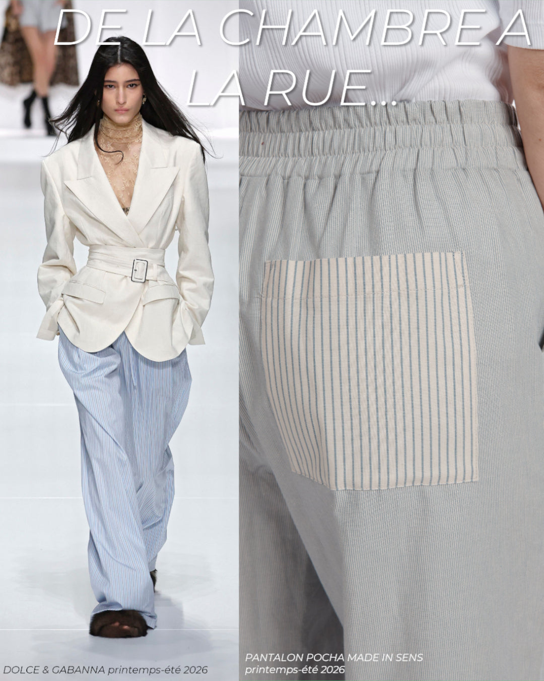 PANTALON POCHA BAYADERES BLEU