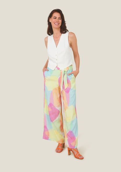 PANTALON PINGE ARLEQUIN ROSE