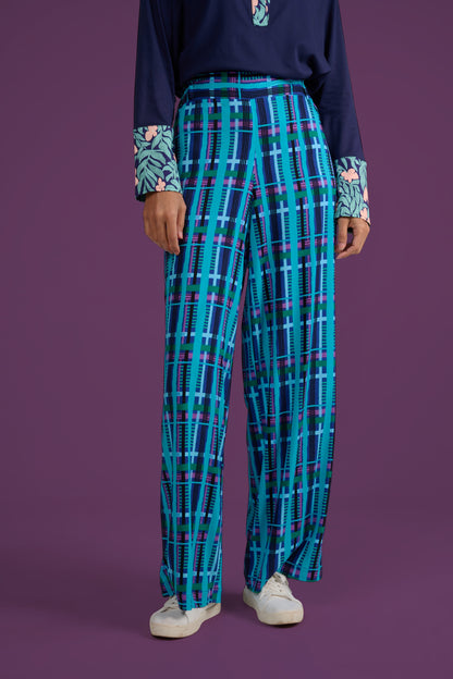 PANTALON POKI TARTAN BLEU