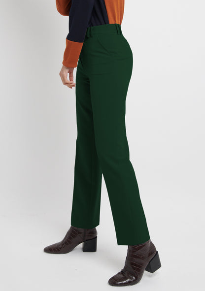 PANTALON DROIT TAILLE HAUTE VERT