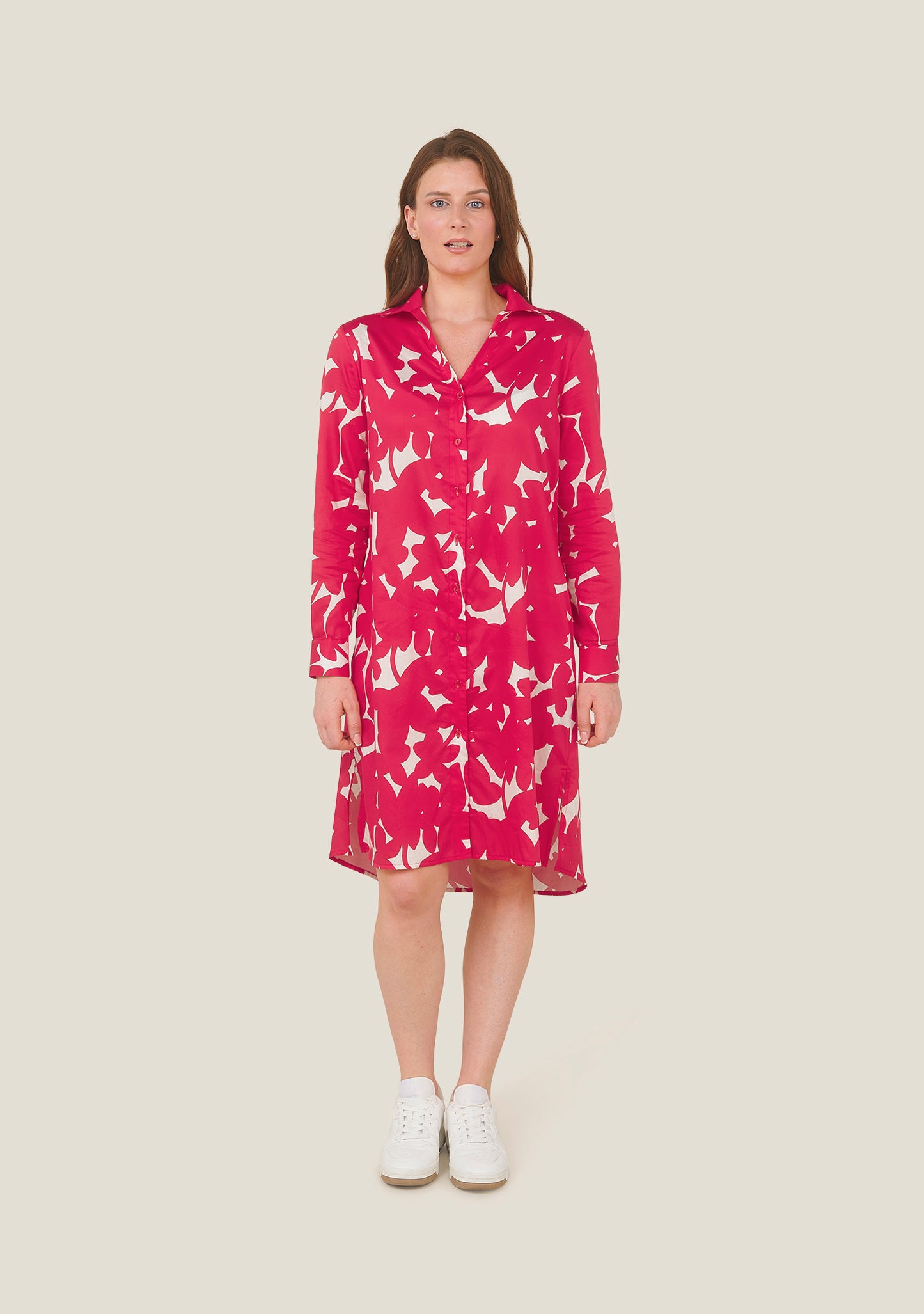 ROBE CHEMISE ROLO OMBRES ROUGE