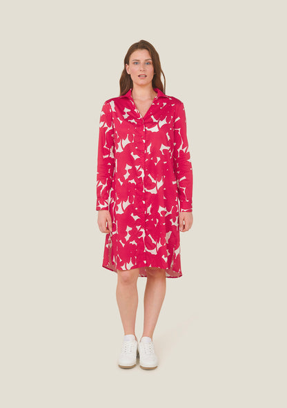 ROBE CHEMISE ROLO OMBRES ROUGE