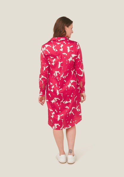 ROBE CHEMISE ROLO OMBRES ROUGE