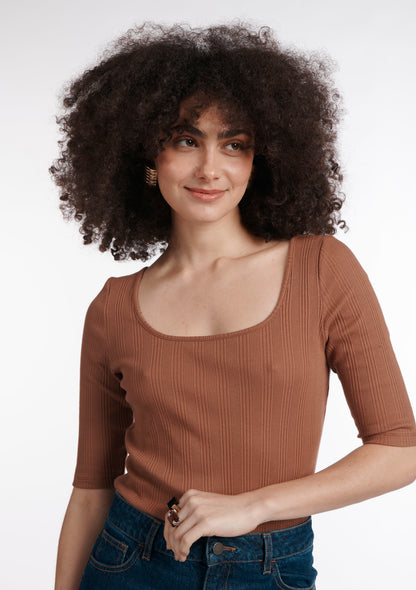 TEE SHIRT TAFFA UNI CHOCOLAT