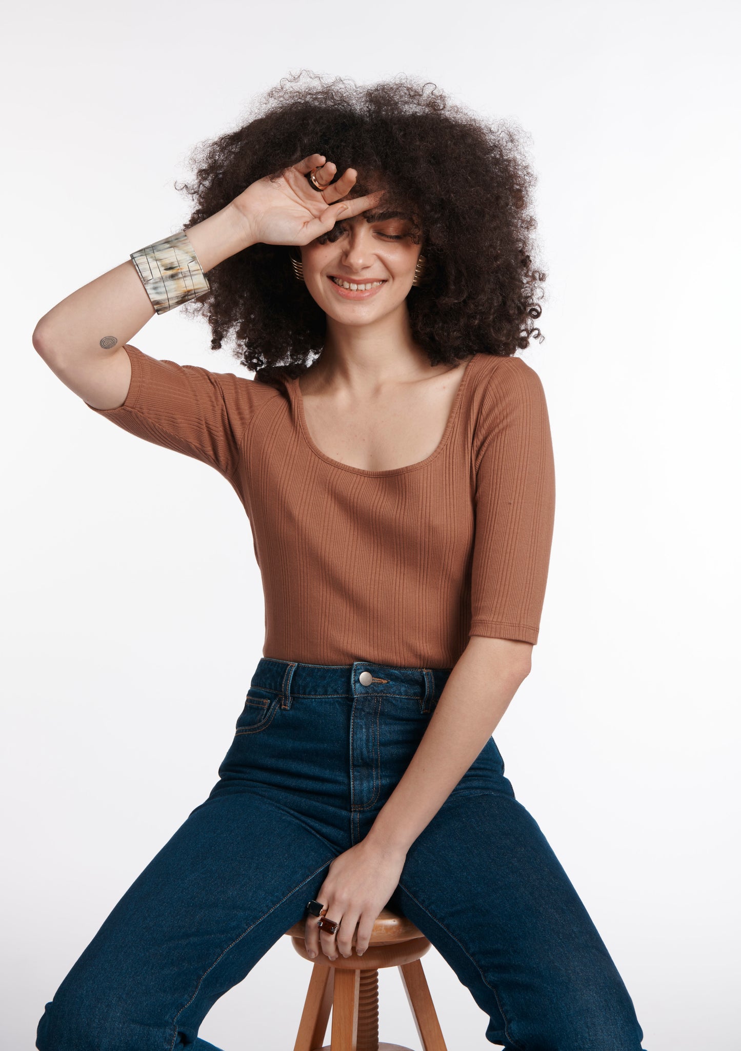 TEE SHIRT TAFFA UNI CHOCOLAT