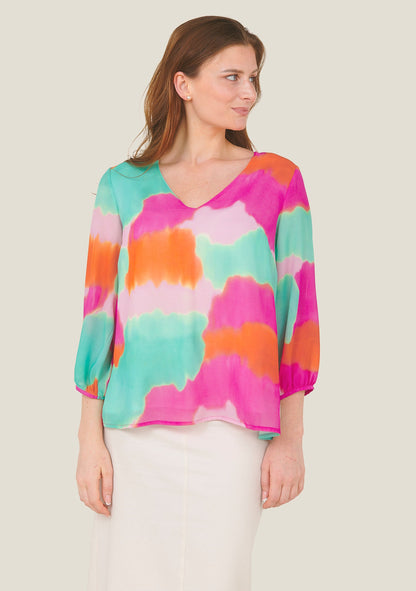 BLOUSE TALO NUAGES ROSE