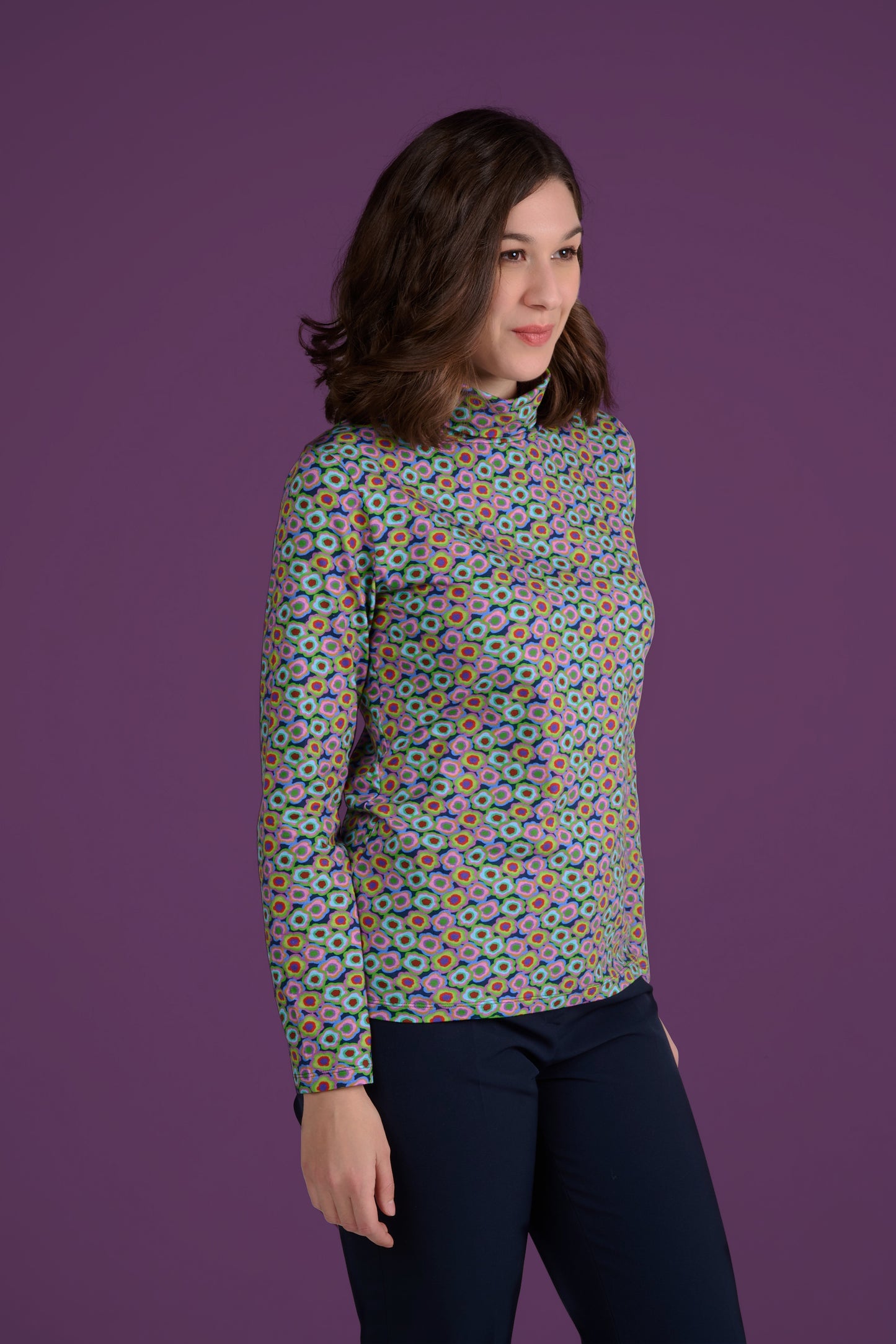 SOUS PULL TECRO FLOWERPOWER MULTICOLORE