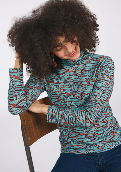 SOUS-PULL TECRO ONDULATIONS BLEU