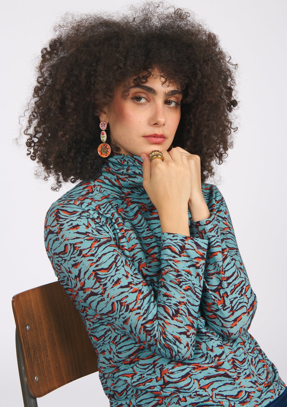 SOUS-PULL TECRO ONDULATIONS BLEU