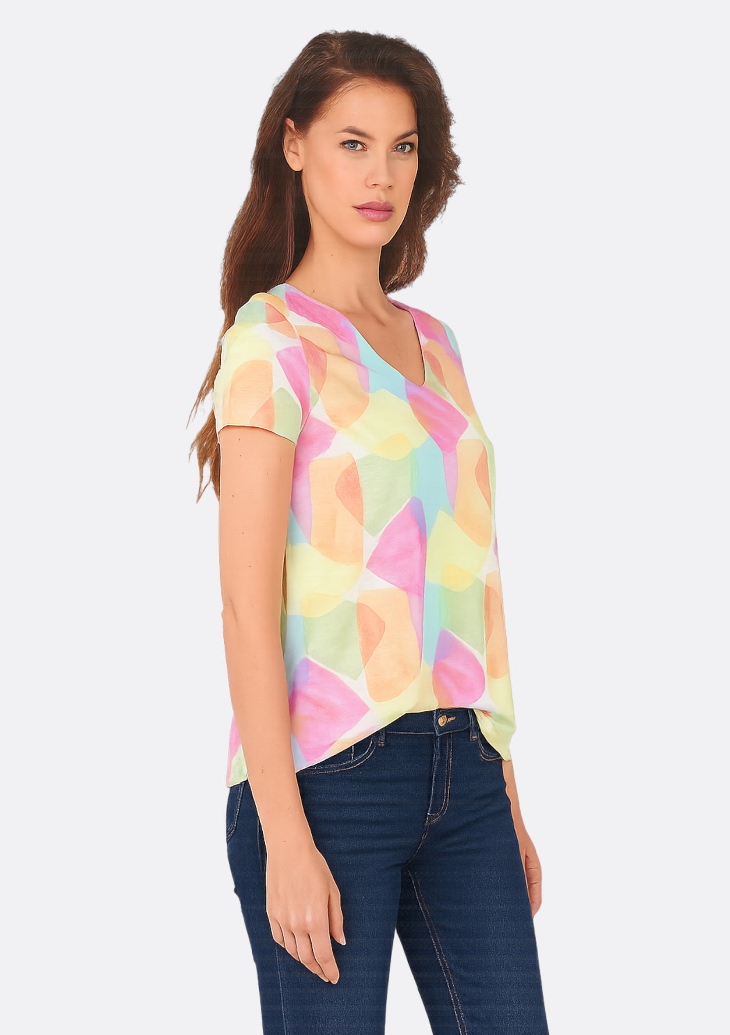 TEE SHIRT TOCHE ARLEQUIN ROSE