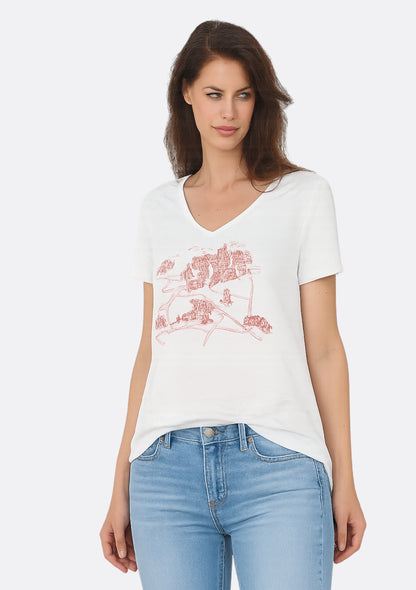 T-SHIRT TOCHE CITY ÉCRU