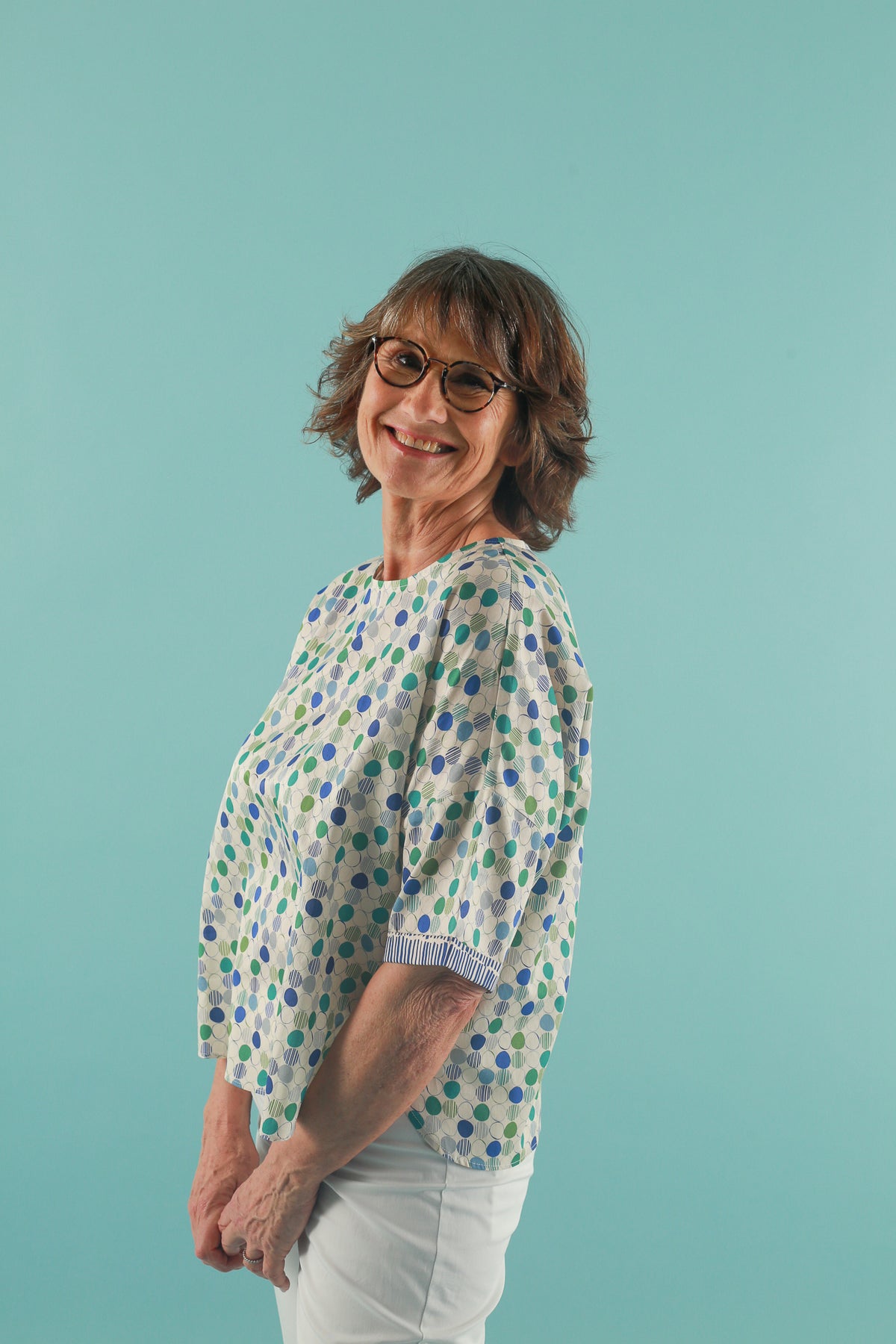 VOILE DE COTON ROND MULTIVERT