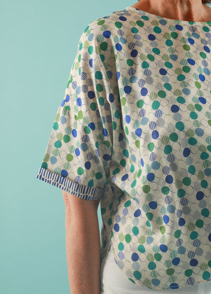 VOILE DE COTON ROND MULTIVERT